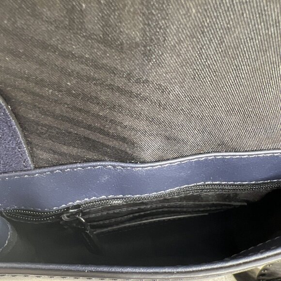 Rebecca Minkoff Navy Suede & Black Leather Crossbody Bag - Picture 6 of 11